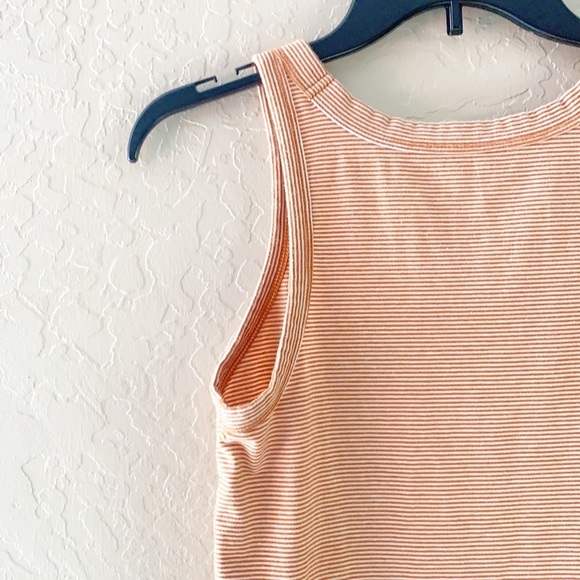American Eagle Striped Rust Orange Scoop Neck‎ Tank - Picture 6 of 8